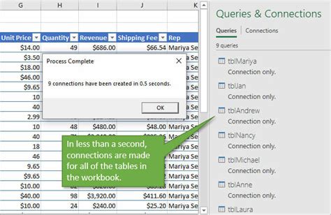 VBA Macro To Create Power Query Connections For All Excel Tables