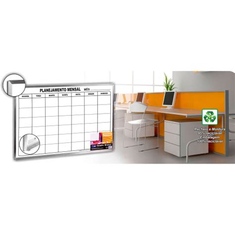 Quadro Organizador Para Planejamento Mensal 90x60cm Cortiarte Branco Em Promoção Ofertas Na