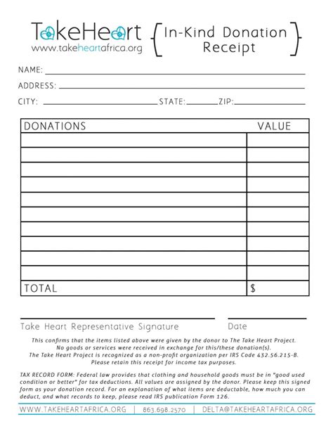 Get Our Image Of In Kind Donation Receipt Template Receipt Template