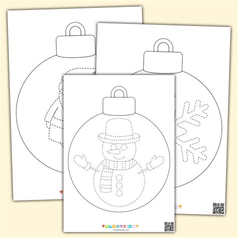 Printable Christmas Ball Pre-Writing Worksheets for Kids