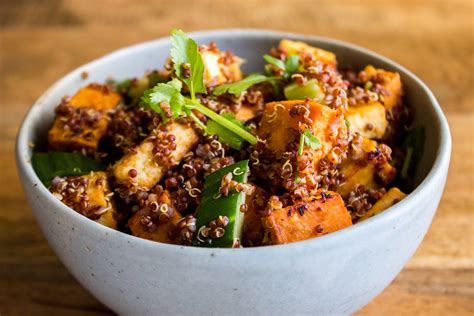 Miso Roasted Sweet Potatoes And Tofu With Quinoa Liz Mochrie Flickr