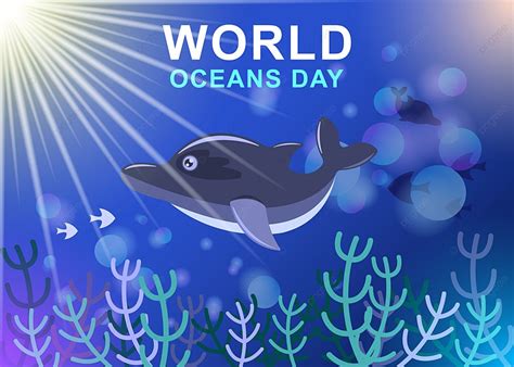 World Oceans Day Cute Dolphin Background World Oceans Day Cute