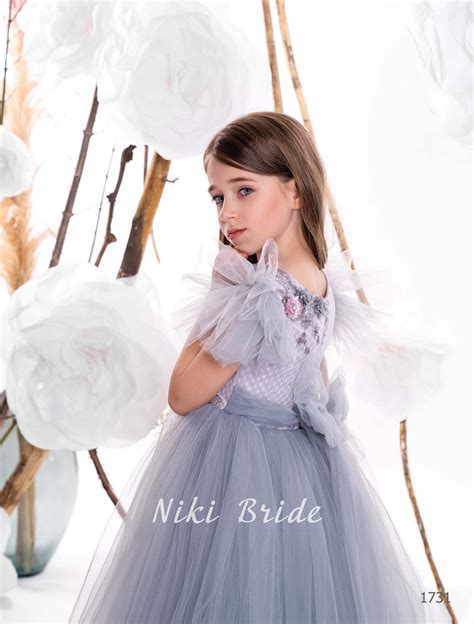 Tulle Flower Girls Dress With 3d Floral Lace On The Top With Etsy