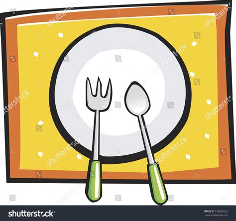 Plate And Utensils On Placemat Stock Photo 178838123 Shutterstock