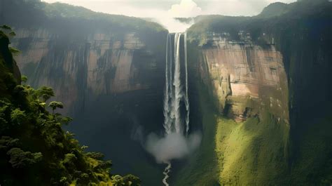 Angel Falls the world's tallest waterfall, Angel Falls, as it cascades ...