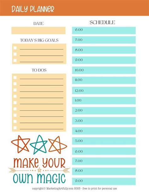 Make Your Own Magic Free Printable Motivational Planner