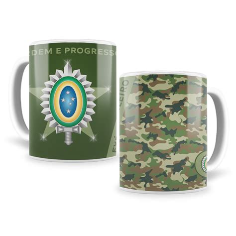 Caneca Personalizada Exército Brasileiro em Porcelana 325ml