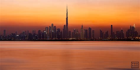 Dubai Creek Skyline At Sunset High Definition Art Photo PROKOS