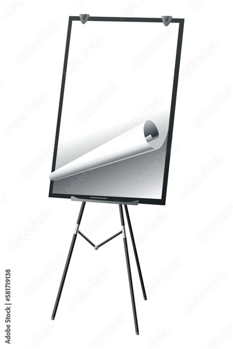 Vecteur Stock Flipchart mockup. Presentation and seminar whiteboard ...