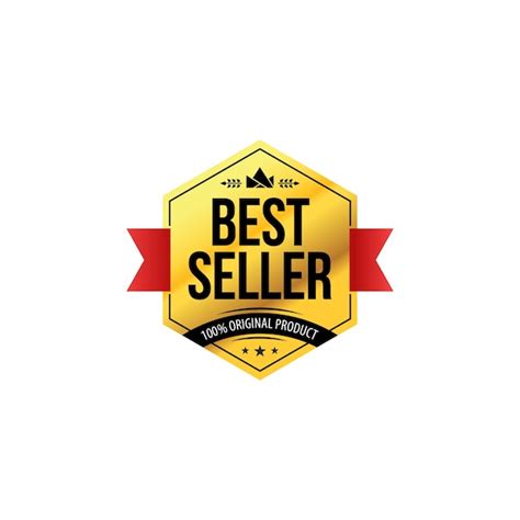 Premium Vector Golden Best Seller Icon Badge With Red Ribbon Isolated