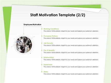 Staff Motivation Template Working Conditions Ppt Powerpoint