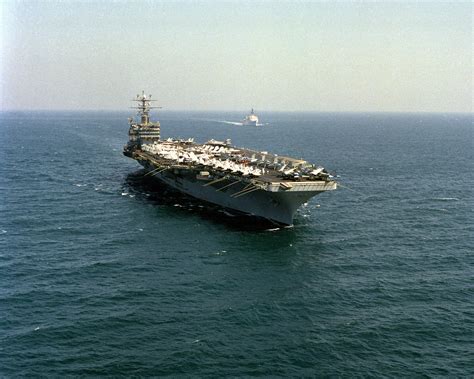 A Starboard Bow View Of The Nuclear Powered Aircraft Carrier USS NIMITZ