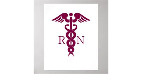 Simple Red Caduceus Nurse Medical Symbol Poster | Zazzle