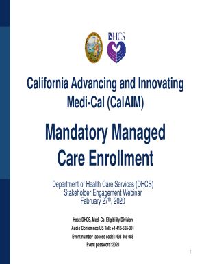 Fillable Online Dmhc Ca Govportals Calaim California Advancing And