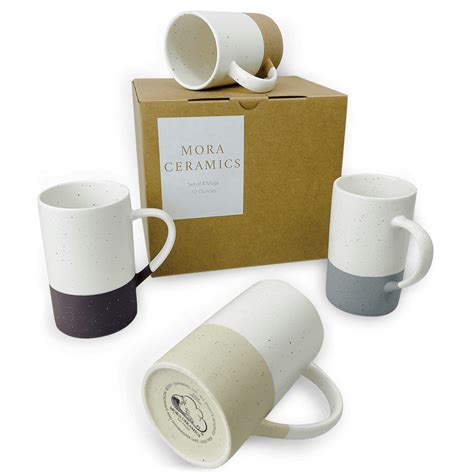 Set Of 4 Coffee Mugs 12oz Mora Ceramics