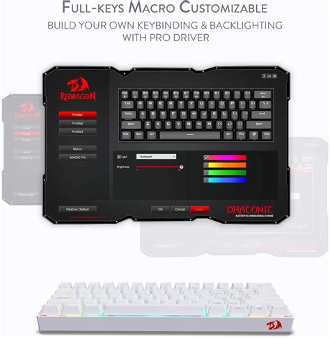 Redragon K530 Draconic 60 Compact RGB Wireless Mechanical Keyboard