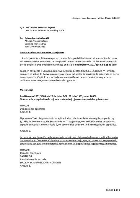 Carta De Solicitud De Cambio De Turno Fioricet