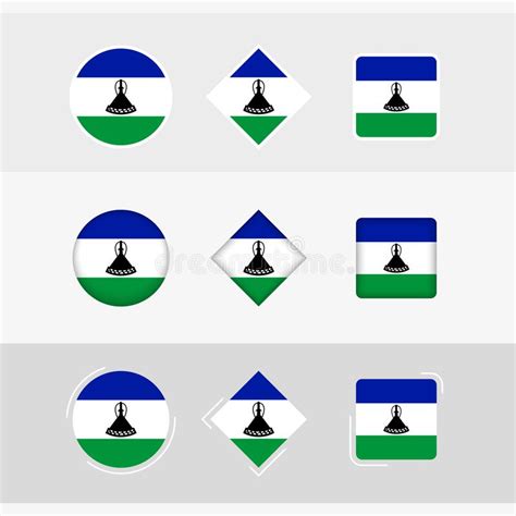 Iconos De La Bandera Lesotho Set Indicador Vectorial De Lesotho Ilustración Del Vector