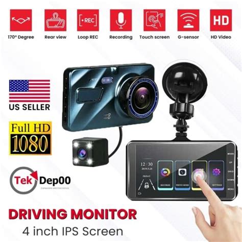 Dash Cam 4 1080p Dual Lens Car Dvr Recorder Front Rear Camera Parking Monitor Ebay