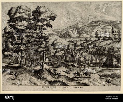 Pieter Bruegel D Ä Nundinae Rusticorum Rural Trade Etching And