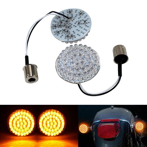 2x 2 1156 LED Blinkleuchte Hinten Blinker Gelb Birne Lichte für Harley