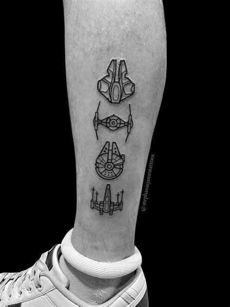 Linework Blackwork Star Wars Tattoo By Stephanie James