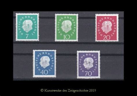 Bund BRD 1959 Mi 302 06 Freimarken Theodor Heuss III Medaillon Sauber