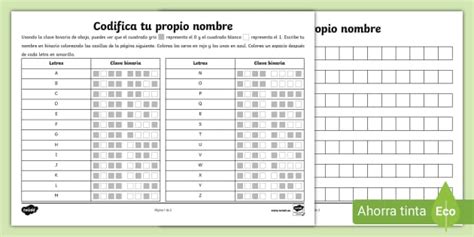 Ficha De Actividad Codifica Tu Propio Nombre Twinkl