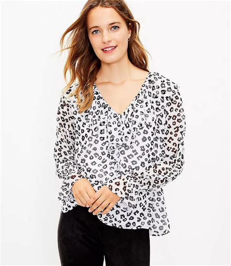 Leopard Print Ruffle Blouse