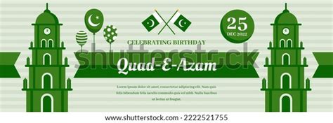 Celebrating Birthday Quaid E Azam Horizontal Stock Vector Royalty Free 2222521755 Shutterstock