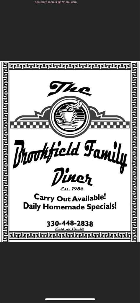 Online Menu of Brookfield Family Diner Restaurant, Brookfield, Ohio ...