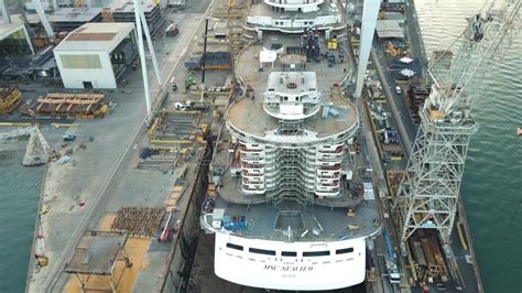 MONFALCONE, ITALY - AUGUST 9, 2017. Aerial View of Unfinished Cruise ...