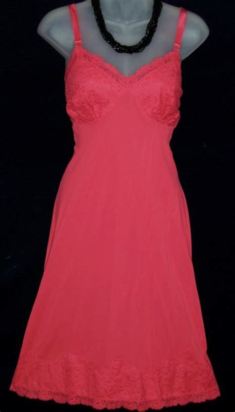 Vanity Fair Red Lace Nylon Full Slip At Classy Option Gorgeous Valentine Red Color