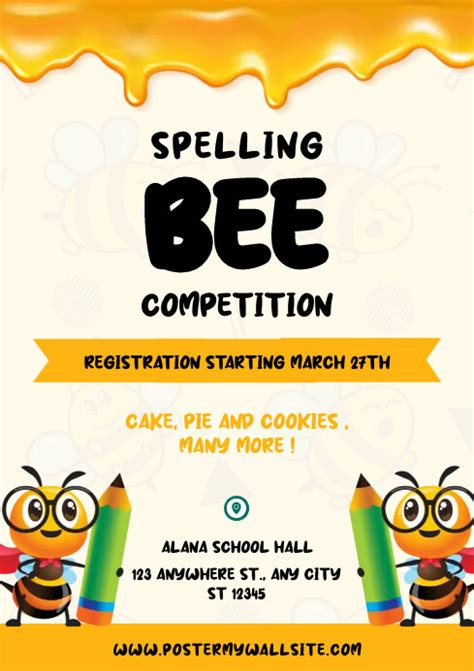 Copy Of Spelling Bee Competition Postermywall