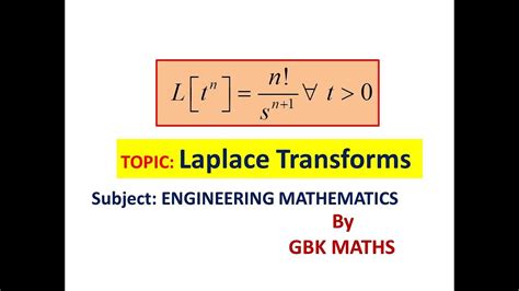 Laplace Transform Of T Power N Gbk Maths Engineering Mathematics Jntu Gate M1 M2 M3