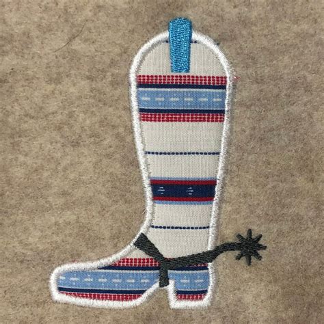 Cowboy boot appliqué design - Machine Embroidery Geek