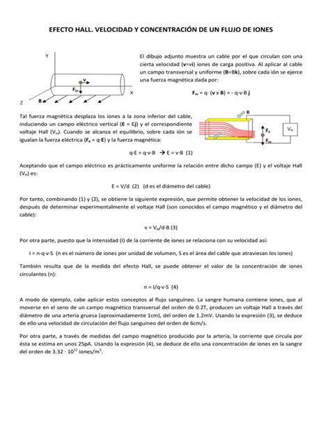 Efecto Hall Velocidad Y Concentraci N De Un Flujo