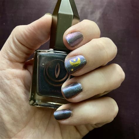 Gold Celestial Moon And Stars Waterslide Nail Decals Bohemian Nail Art