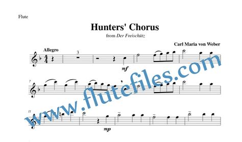 Weber Hunters Chorus Flute Solo Flute Files Publishing