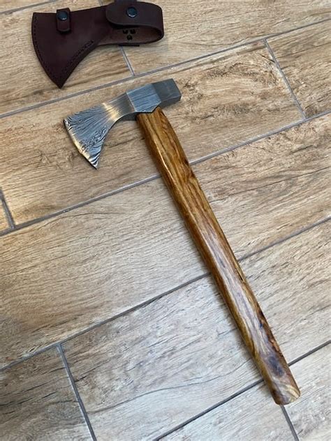 Custom Made Hand Forged Tomahawk Style Damascus Axe With Etsy Uk