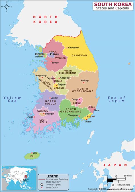 South Korea Regions And Capitals List And Map List Of Regions And