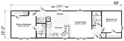 Two Bedroom 2 Bath Single Wide Mobile Home Floor Plans With Photos