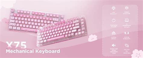 YUNZII X75 PRO 82 Key Wireless Hot Swappable Mechanical Gaming Keyboard ...