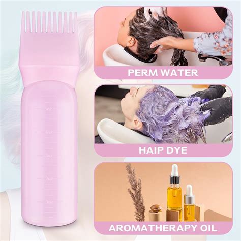 Comnico 6oz Root Comb Applicator Bottle Portable Hair Dye Brush Cap