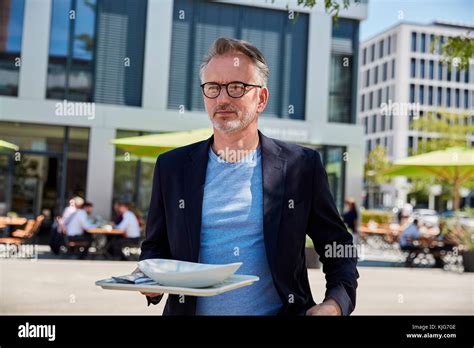 Portrait Of Businessman At Lunch Break Stock Photo Alamy