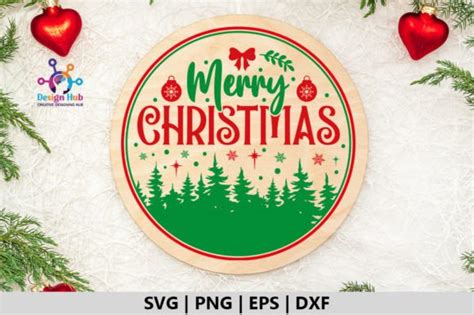 Merry Christmas Round Sign Svg Graphic By Designhub103 · Creative Fabrica