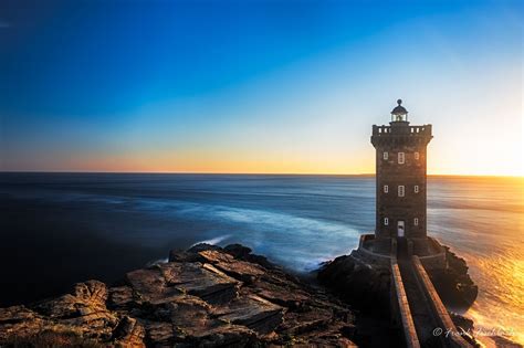 Kermorvan Lighthouse Before Sunset Brittany France Reizen Door