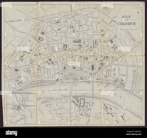 COLOGNE KOLN KÖLN antique town plan city map. Germany. BRADSHAW 1892 ...