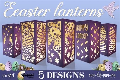 D Easter Lanterns Paper Cut Bundle Svg Graphic By Digital Idea