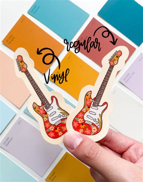 Electric Guitar Stickers Weatherproof Stickers Vinyl Etsy